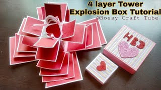Famous 4 Layer Tower Explosion Box | TUTORIAL | How to make a tower explosion box Net Worth