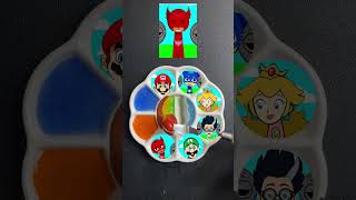 Sprunki OC Colour Mixing | Super Mario VS PJ Masks Battle | #satisfying #art #colourmixing #colors