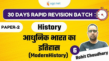 04:00 PM - 30 Days Rapid Revision Batch 2021 | History by Rohit Choudhary | आधुनिक भारत का  इतिहास