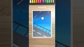 🌌✨Easy Night Sky Road Scenery Drawing #shorts #art #drawing #oilpastel 🌌✨Easy Night Sky Road Scenery Drawing #shorts #art #drawing #oilpastel