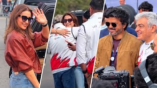 Trisha Meets Cm Vijay Ajith Latest Video London Car Race Le Mans Cup Reunion