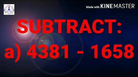 Std IV - Maths. Topic : Subtraction.  Part1.