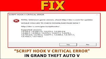 🔻 Script Hook V Critical Error After Update || Script Hook V Critical Error 2022 || Script Hook V