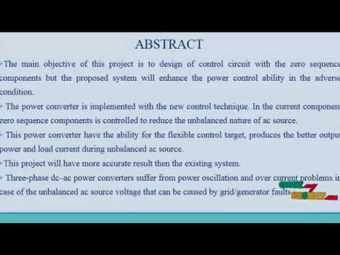 Design Development MATLAB Based Three Phase Converter Unbalanced | Final Year Projects 2016 - 2017