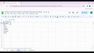 Link to sheets in same workbook in Google Sheets | Create a hyperlink in google sheets