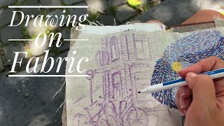How I draw embroidery designs by free hand in my Travel Stitch Journal 📍 Maastricht 🇳🇱 