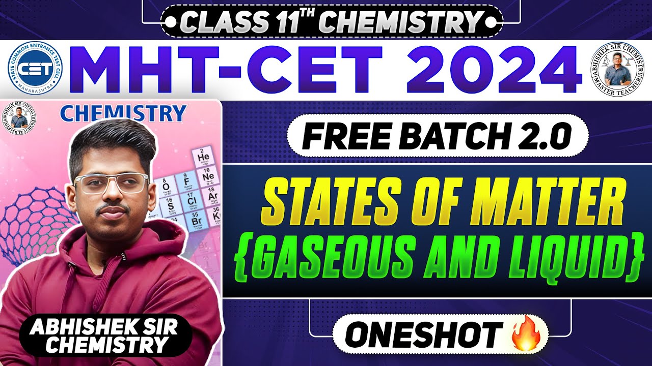 10. States of Matter || 1M || | Concept + PYQs + Short Tricks || Class11th #cet2024 #mhtcet2024