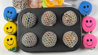 Satisfying Slime Mixing ASMR | Making Glossy Soft Spheres &amp; Balls Cutting Sounds