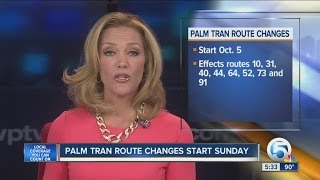 Palm Tran route changes start Sunday