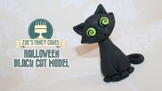 Black cat model : How to make a black cat cake topper Black cat model : How to make a black cat cake topper