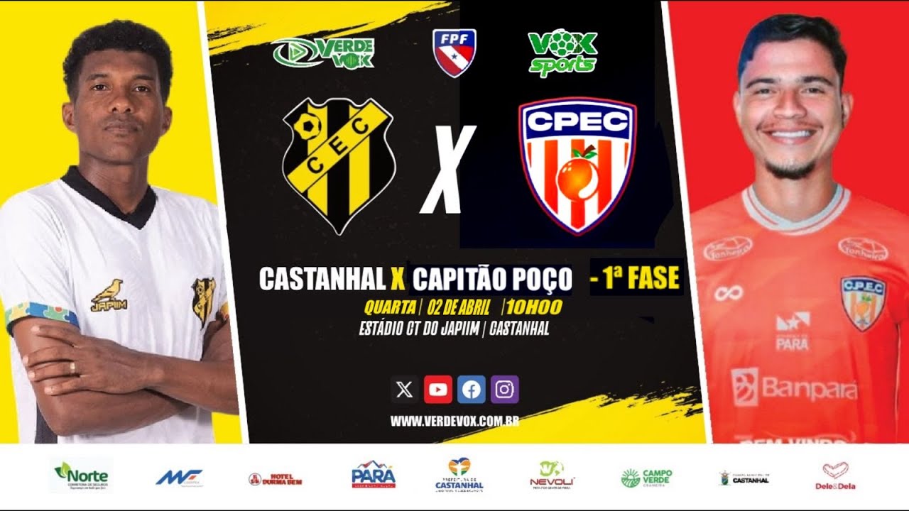 CASTANHAL X CAPITÃO POÇO || CT JAPIM || COPA GRÃO PARÁ- 2025 || 1ª FASE ...