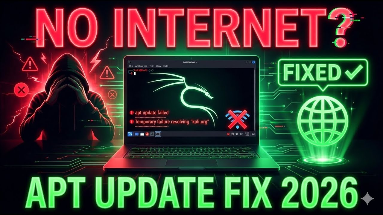 Kali Linux No Internet Fix | apt update Failed Solution (2026) - YouTube