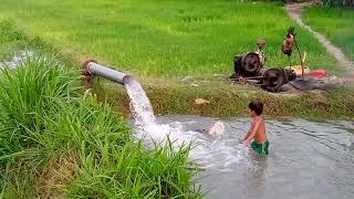 Kids Enjoying Open Village Bathing