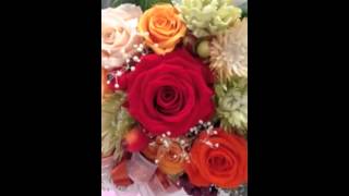 石岡プリザーブドフラワー　生き生きとした暖色系、盾＆壁掛け２Wayタイプ♬