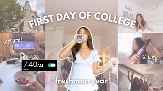 FIRST DAY OF COLLEGE VLOG *grwm, first class, shopping, dinner*
