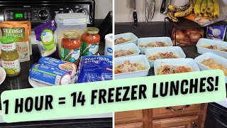 MAKE 14 FREEZER LUNCHES IN JUST ONE HOUR!