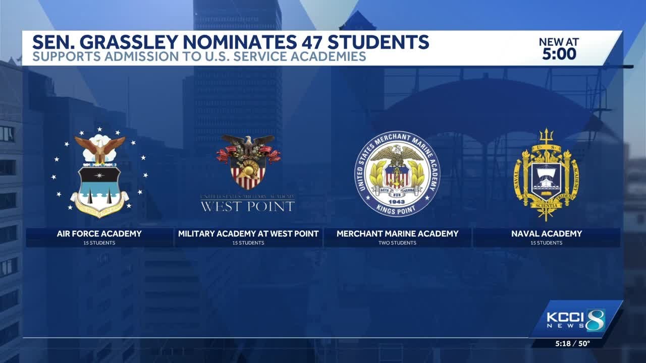 Sen. Chuck Grassley announces nominees for US military academies