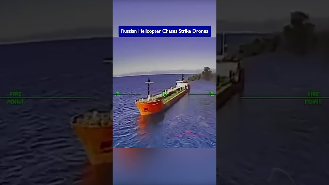 Russian Helicopter Chases 3x Strike Drones, But They Hit the Tanker