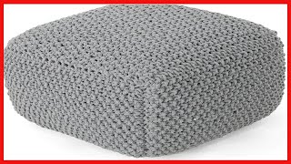 Bon Produit - Christopher Knight Home Teresa Pouf Carré En Coton Tricoté Gris Clair