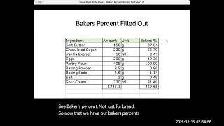 Bakers Percent Review for Theory 2