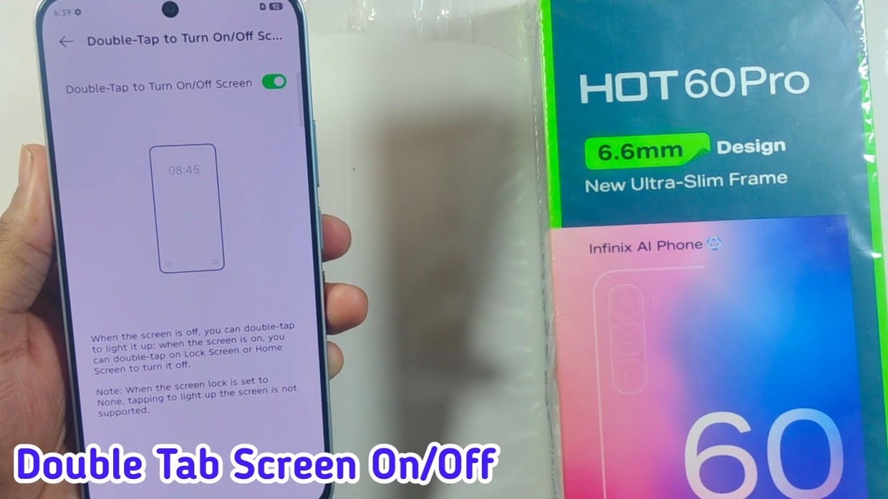 Infinix Hot 60 Pro Double Tap Screen On/Off || Double Tap To Turn On Off Setting✓ Hot 60 Pro 