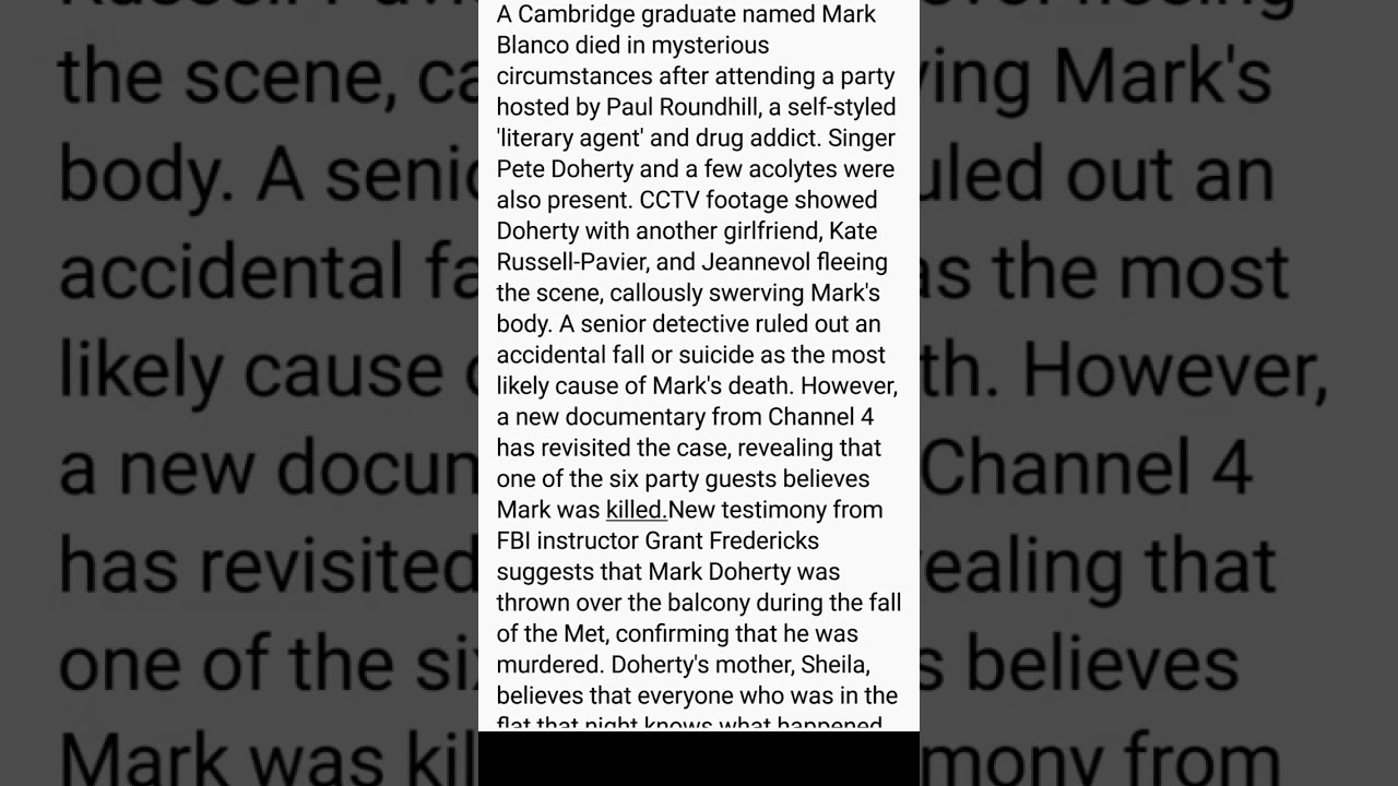 Pete Doherty party death was 'murder': Cambridge graduate was 'thrown off first-floor 