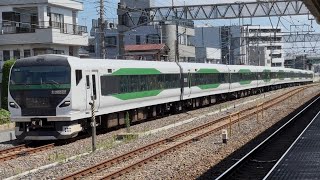 E257系5000番台ｵｵOM-92編成が回送電車として、土呂駅を通過！[？？？？M]7月23日9:33