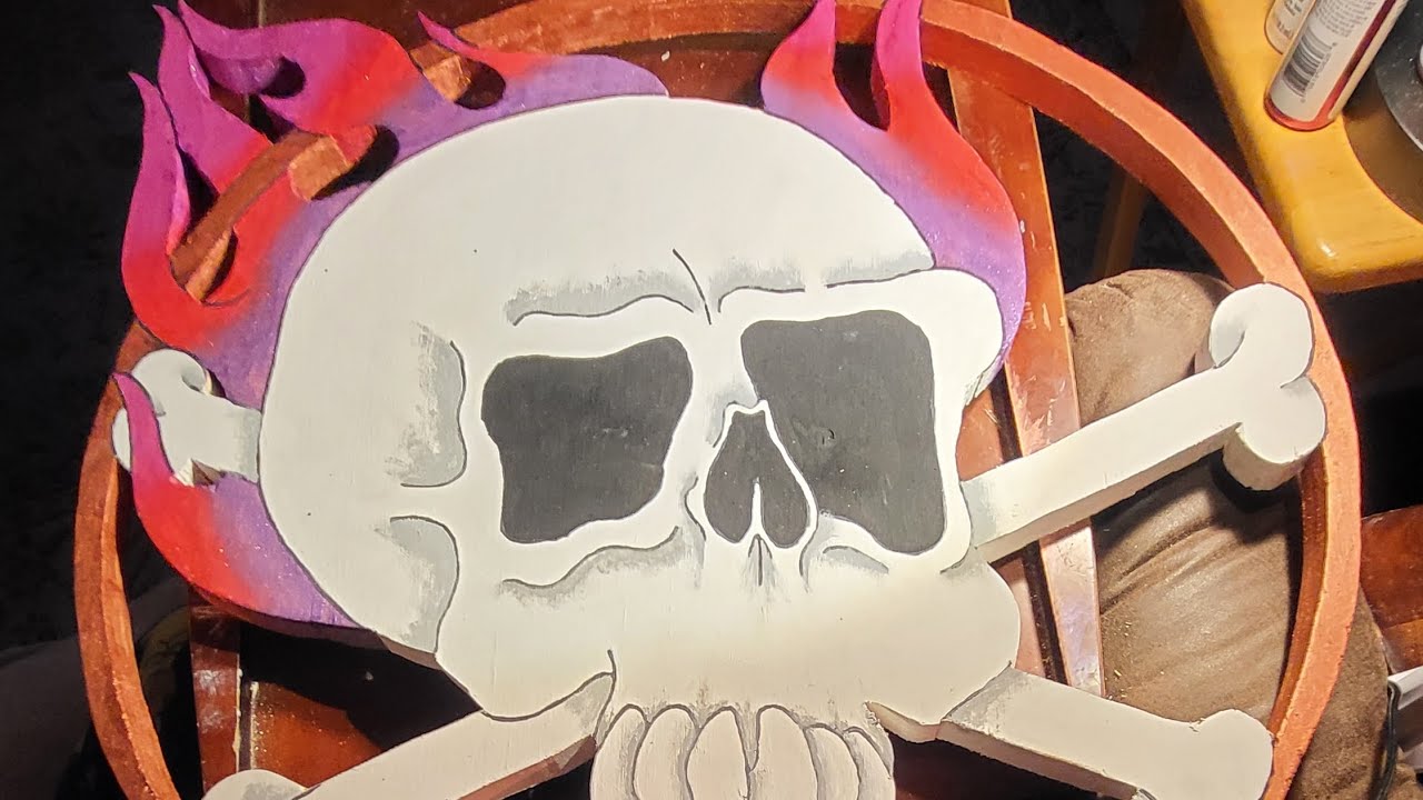 Skull and Crossbones Wood Cutout by TattooedMoon 