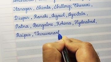 Writing names of the cities in Straight Cursive handwriting | Handwriting practice