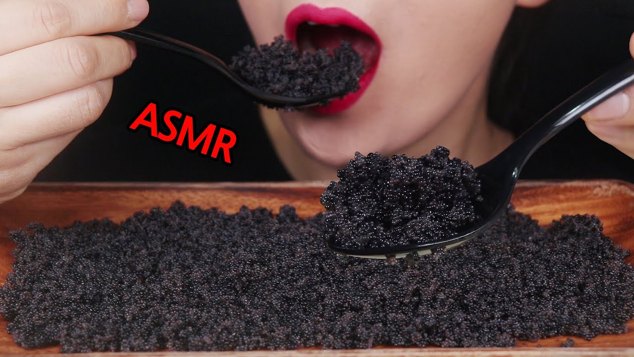 ASMR |Flying Fish Roe(Tobiko Eggs) Eating Sounds 날치알(블랙) 리얼사운드먹방 とびこ Mukbang