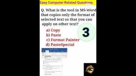 Easy Questions of MS Word in English || #msword #shorts #shortvideo #computer #mcq