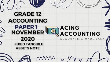 Accounting Grade 12 | Fixed (Tangible) Assets Note | November 2020 Paper 1