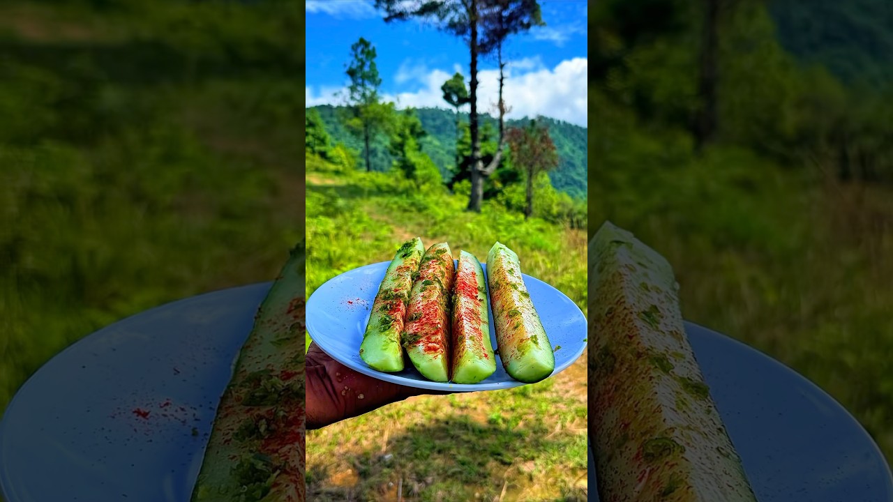 Village Style Spicy Cucumber Sadeko  | Natural Flavors & Nepali Organic style #shorts #short