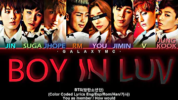 BTS(방탄소년단) '상남자(Boy In Luv)' (Color Coded Lyrics Eng/Esp/Rom/Han/가사) (8 MEMBERS ver.)【GALAXY MC】