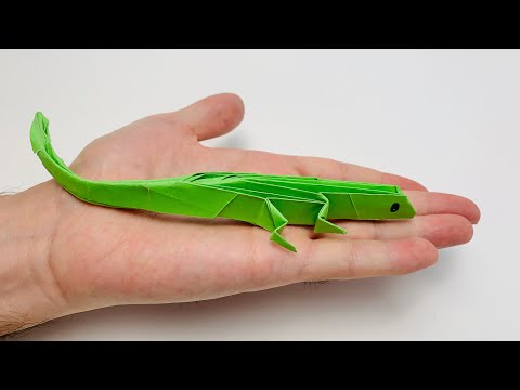 Origami Kağıttan Kertenkele Yapımı | Kağıttan Neler Yapılır | Origami Lizard