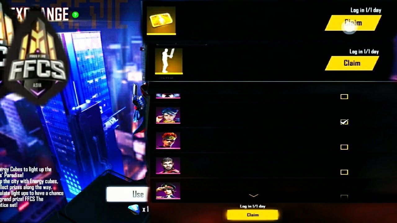 FFSC 3 Reward free All players - Garena Free Fire - reward, emote,8 level card, 1 character