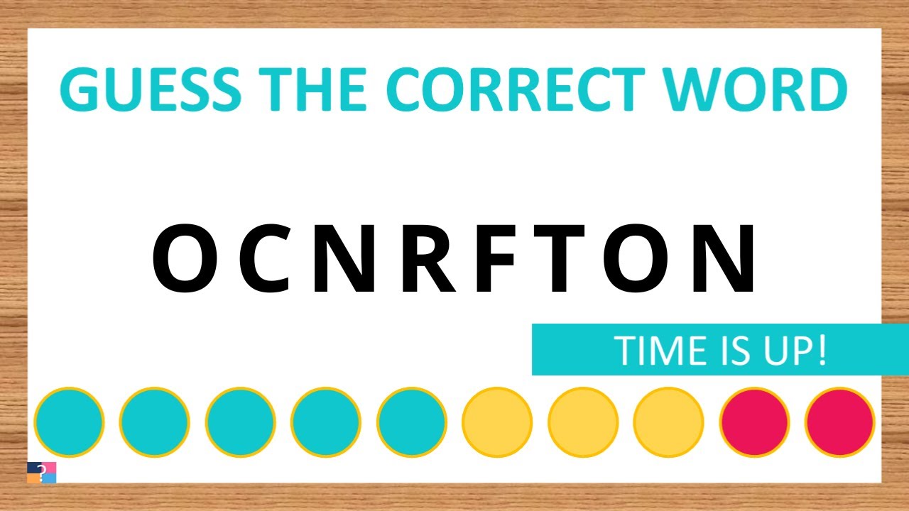 Guess the Correct Word! Unscramble in Record Time! 8 Letters | Agent Quiz