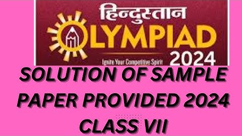 Hindustan Olympiad sample paper solutions for class 7 #2024 #howto #prepration #0lympiad #papers
