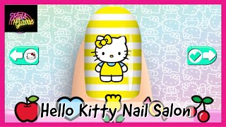 Hello Kitty Nail Salon | Creating a white stripes design nails with Hello Kitty | Kids Game screenshot 1