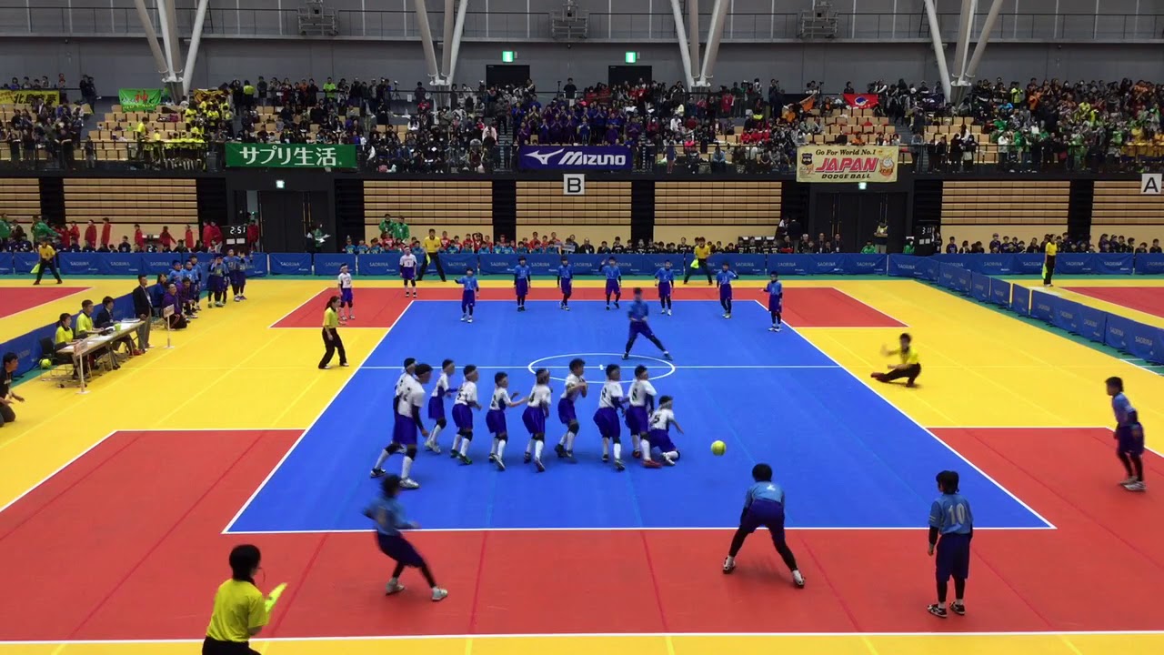 第27回春の小学生ドッジボール選手権全国大会inサオリーナ決勝トーナメント第1試合 ガッツクラブ 対 徳間クレストキッズ