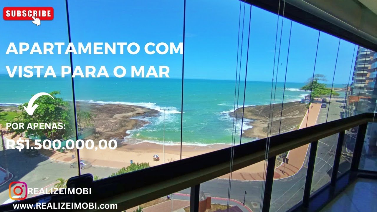Apartamento frente para o mar na Praia das Virtudes, 3 quartos + dependência, todo reformado.