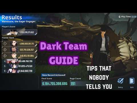 Dark Team Guide (RC 191) | Manticore (Dark + Light) | Guild Boss | Solo Leveling: Arise