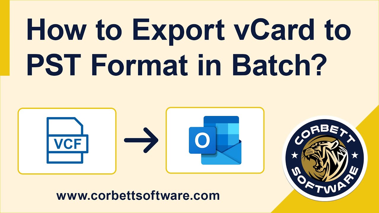 Convert VCF to PST Format | Easily Import vCard to Outlook 2019, 2016
