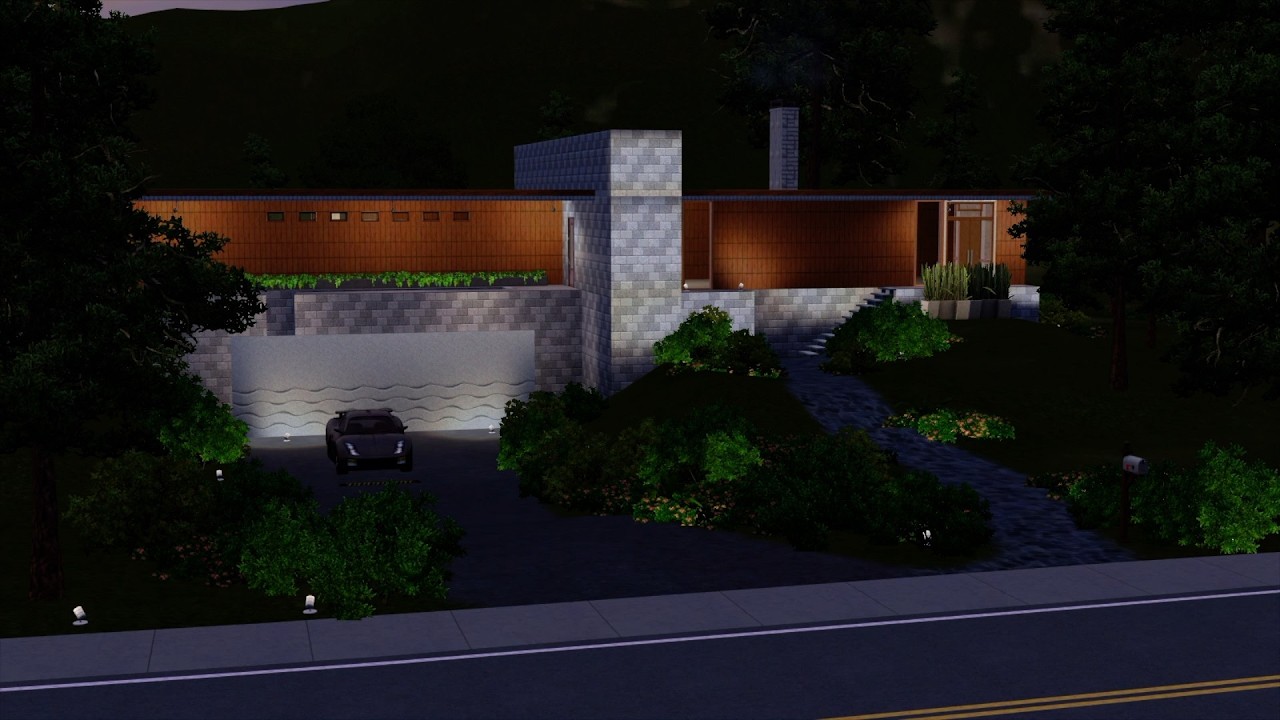 Eco Mid-Century Modern Sims 3 Speed Build | No CC