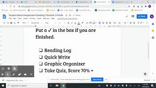 READ 180 Independent Reading Checklist Instructions