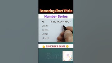 Number Series Reasoning | Series Trick | Reasoning Tricks | Simple Easy 55M #reasoningtricks #short
