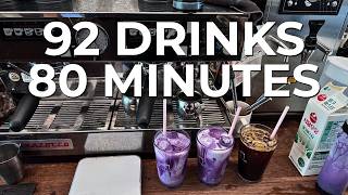 Nonstop Café Rush | 92 Drinks in 80 Minutes ☕ Korean Café POV | Work With Me