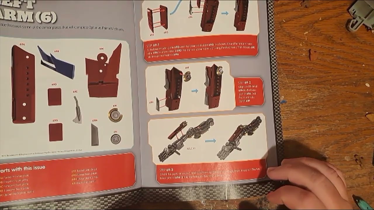 build your own Optimus prime box 14 issue 69 the left arm part 6 coverings part 1