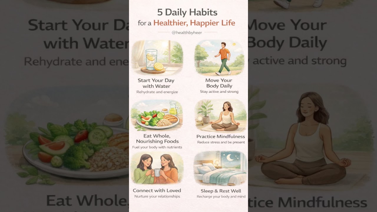 5 Daily Habits for a Healthier, Happier Life 🌱✨