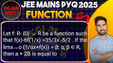 Let f:R-{0} → R be a function such that  f(x) − 6f (1/x) =35/3x −5/2. If the limx→0 (1/αx + f(x))= β